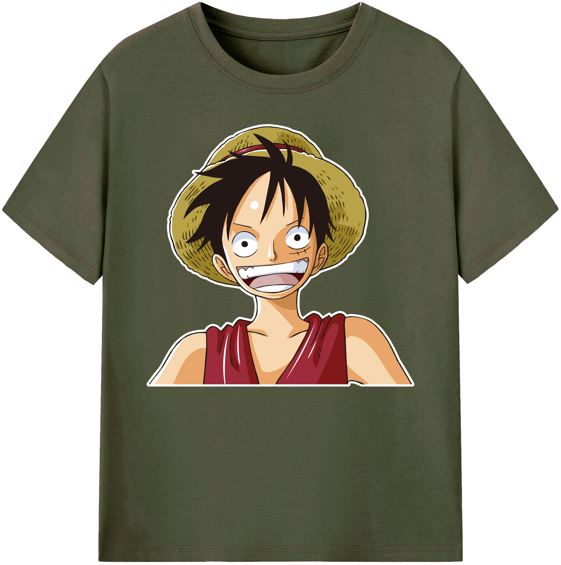 ワンピース モンキー・D・ルフィ ONE PIECE Monkey D. Luffy 綿100％ メンズ半袖Tシャツ｜肌触りやわらか＆通気性